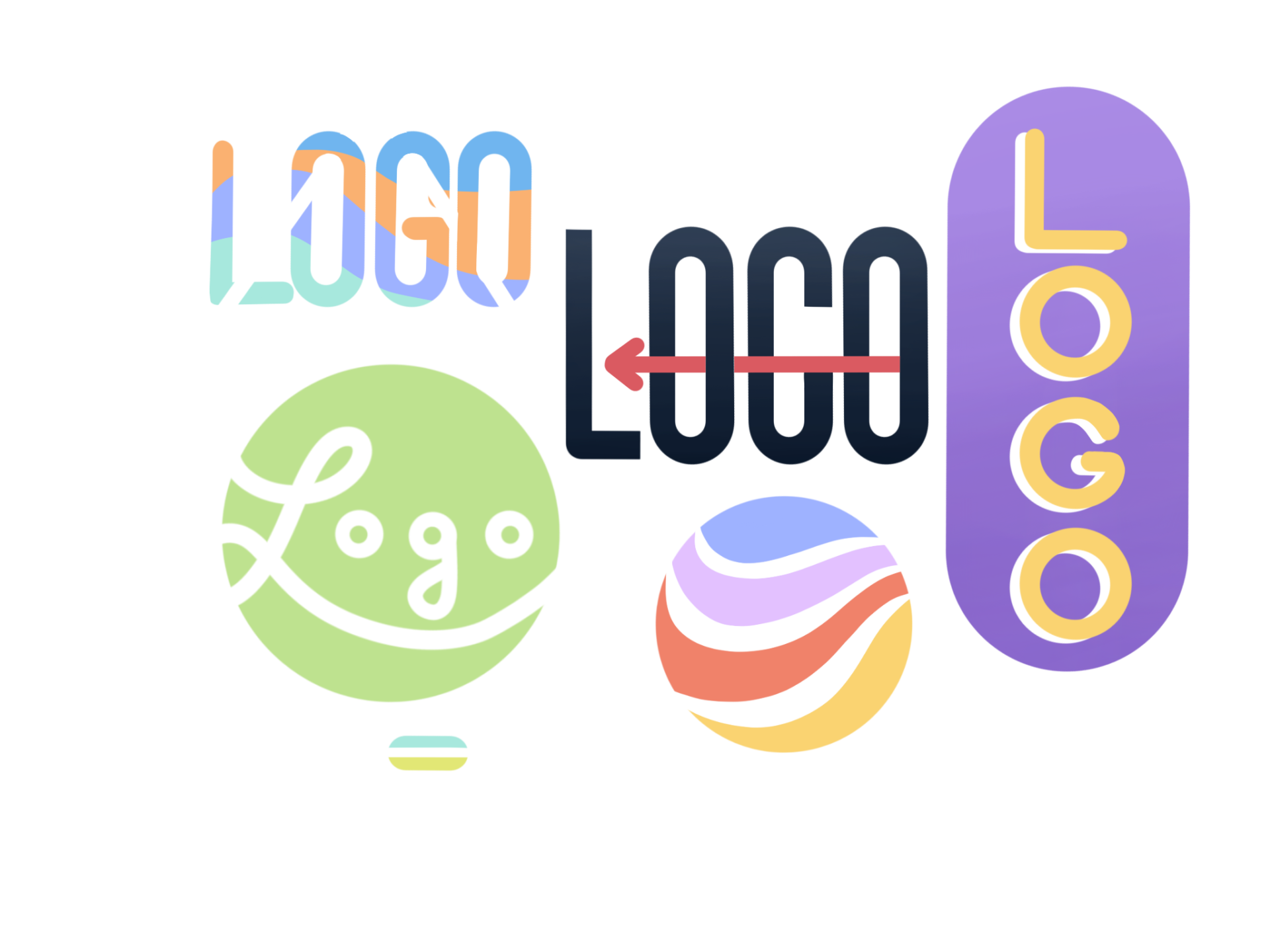 different kind of vector logo illustrations