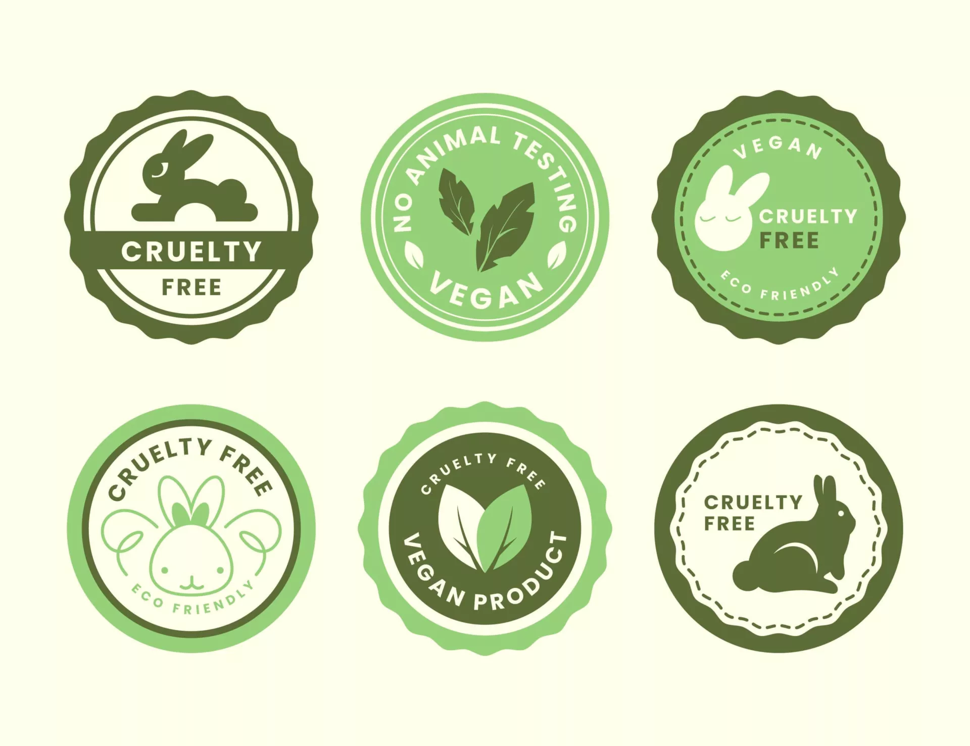 vector cruelty-free badge collection