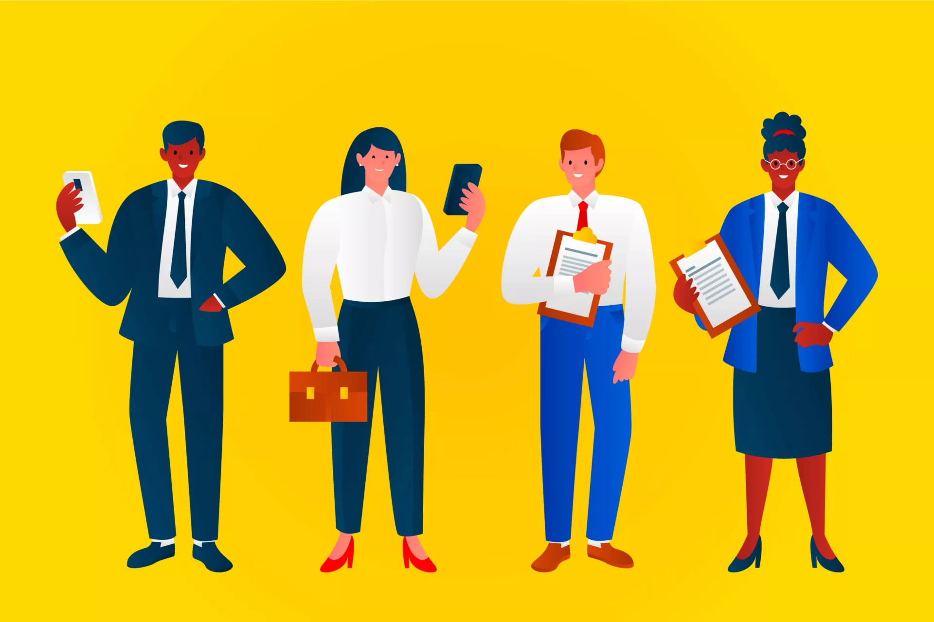 diverse employees vector illustration